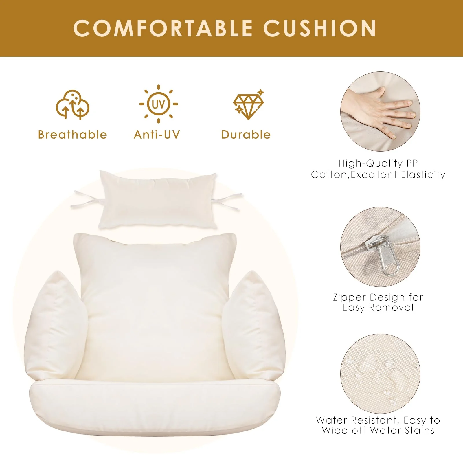 Aloura Woven Egg Chair – Beige / Grey - Image 7