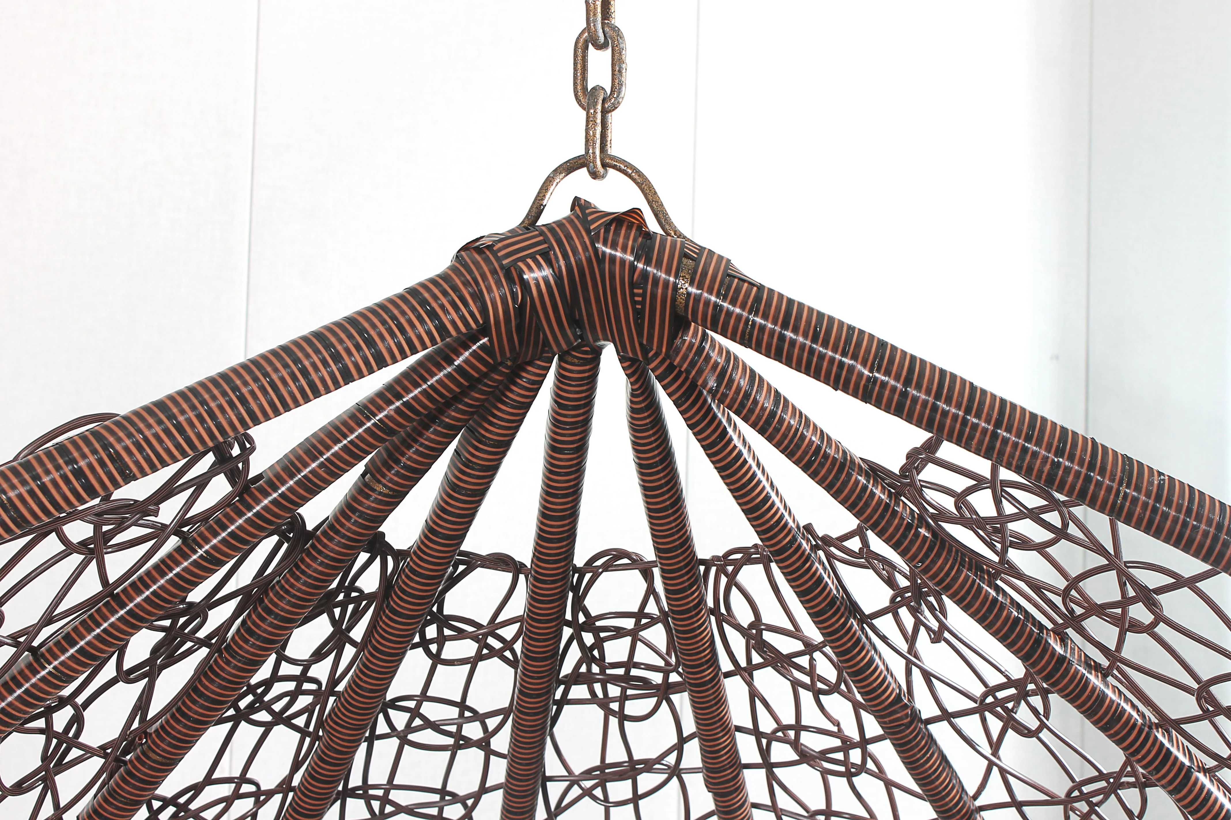 Egg Chair Hanging-  Brown Basket & Grey Cushion - Image 5