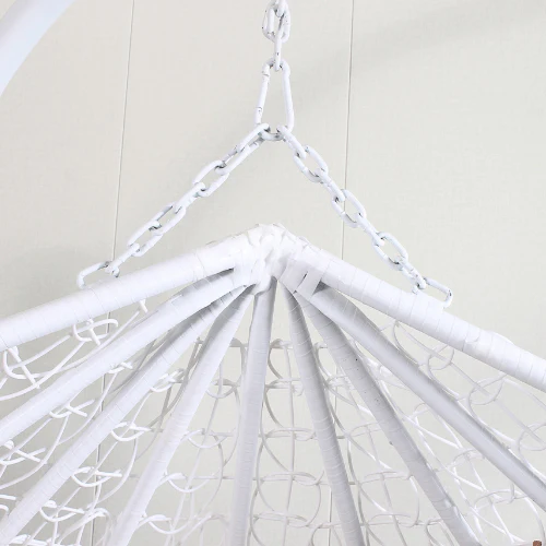 Egg Chair Hanging - White Basket & Brown Cushion - Image 3