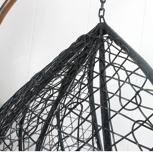 Egg Chair Hanging - Black Basket & Red Cushion - Image 5