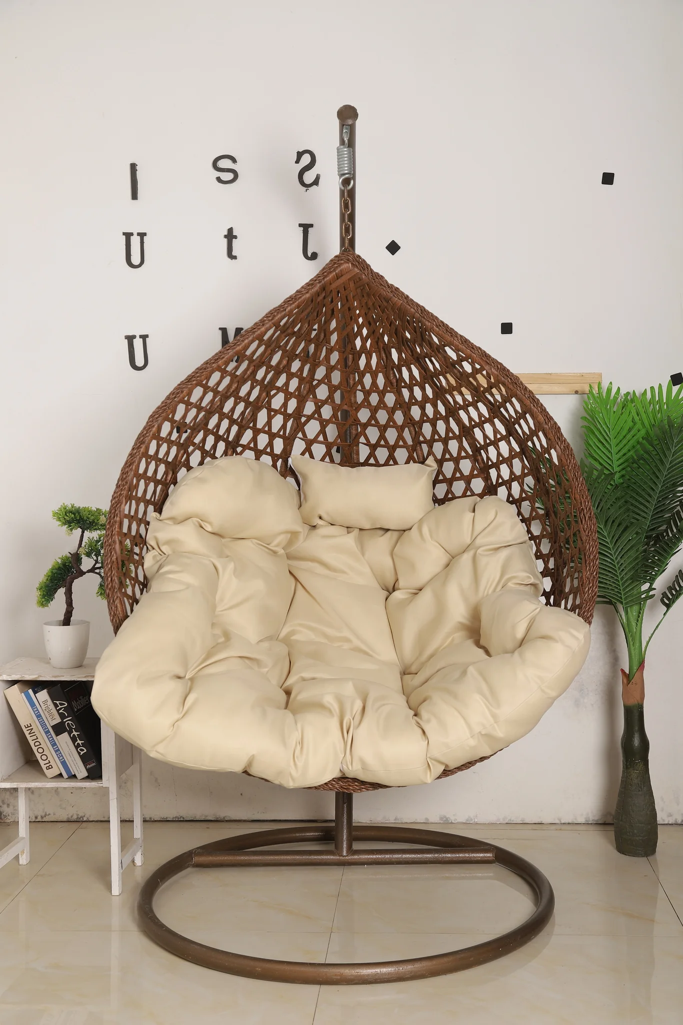 Egg Chair Hanging LUXURY model - Brown Basket - Image 8