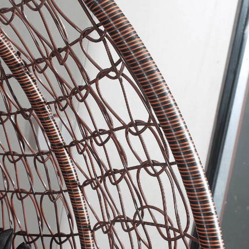 Egg Chair Single Seat - Brown Basket & Black Cushion - Image 3