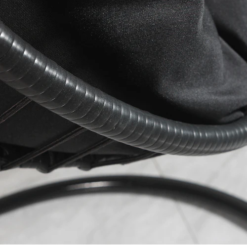 Hanging Egg Chair Double Seat -  Black Basket & Black Cushion - Image 4