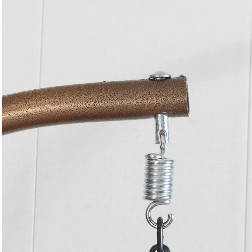 Single Egg Chair Hanging - Brown Basket & Grey Cushion - Image 6